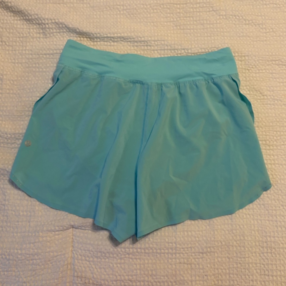 Lululemon fast and free 3” shorts in Cyan Blue.